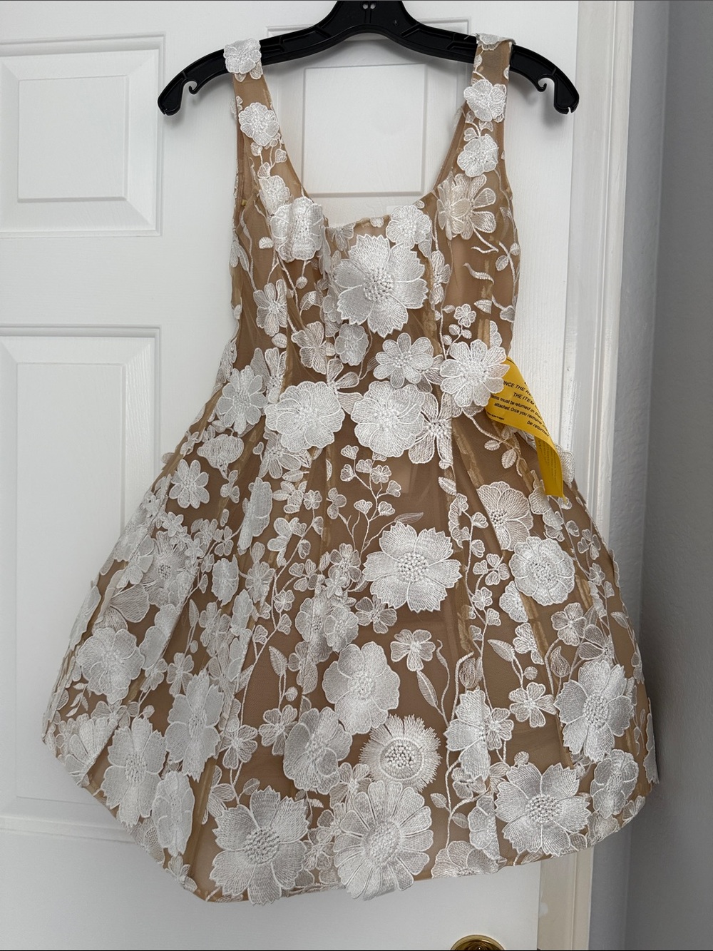 Bronx & Banco Jasmine floral-appliquéd tulle Mini Dress in White